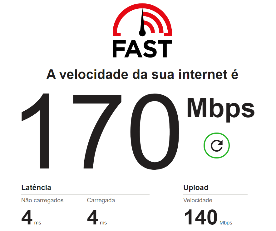 resultado teste de velocidade netflix